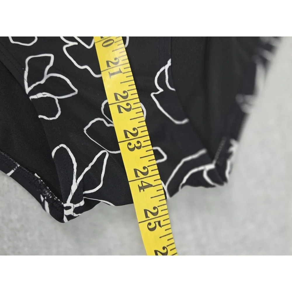 Calvin Klein 18 One Piece Bathing Swim Suit Black White Geo Floral Whimsigoth